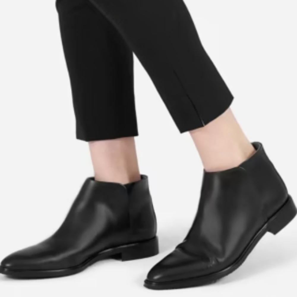Everlane Classic Black Leather Booties